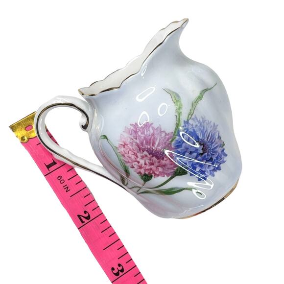 VTG Paragon CREAMER & Open SUGAR BOWL Set Cornflower Pink Blue Flowers Gold Trim - Picture 7 of 9